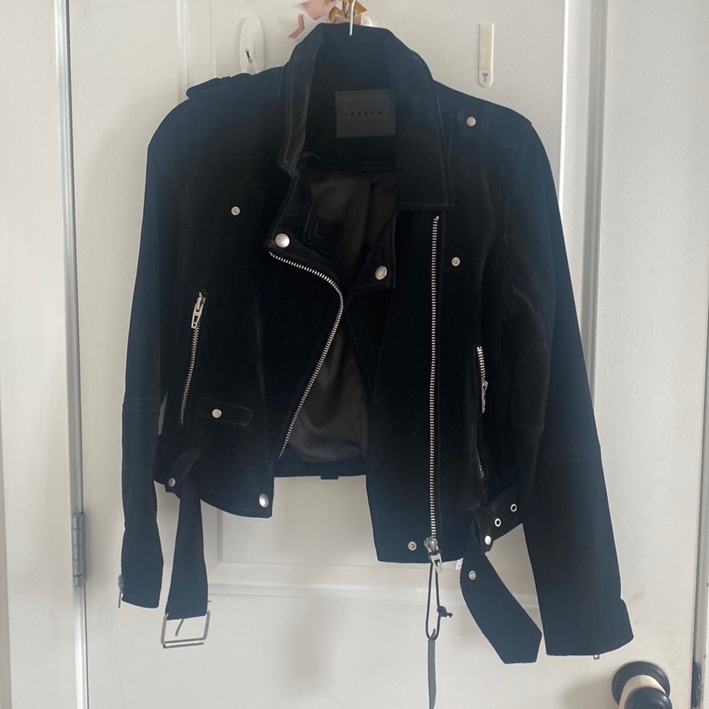 Free People Suede Leather Jacket Size Small